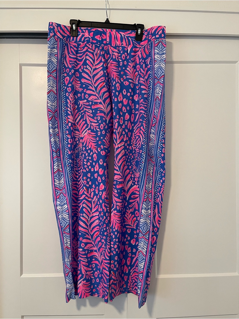 Lilly Pulitzer Navy Blue and Hot Pink Printed Palazzo Pants